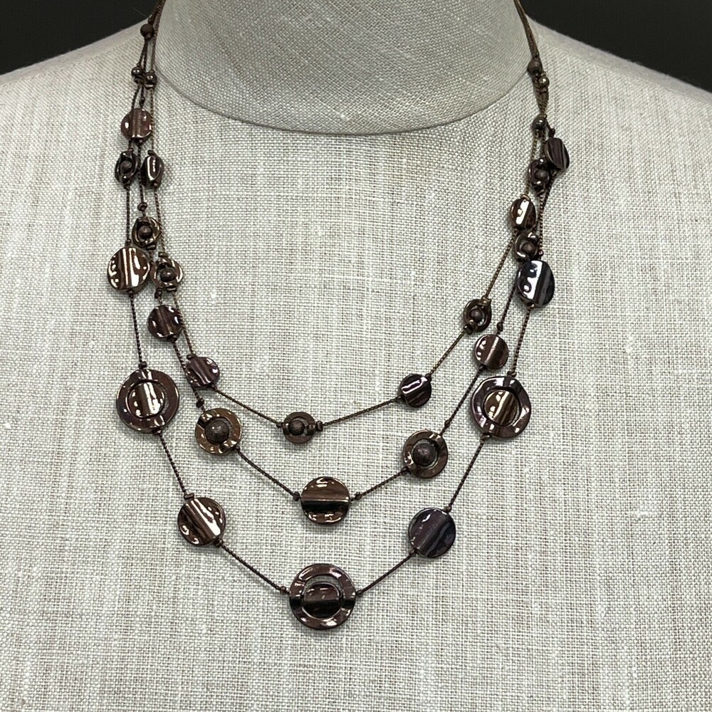 C Brown Chain Women's Fashion Layered Necklace NWOT‎